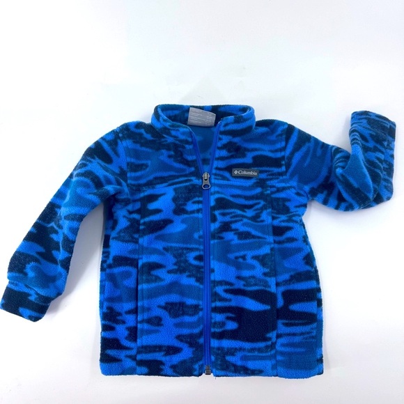 Columbia Vibrant Blue Patterned Fleece Jacket - Picture 4 of 7
